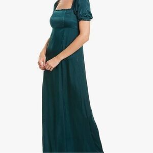 Smocked Square Neck Green Maxi Dress | Show me your Mumu | emerald